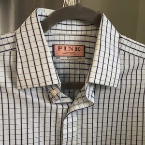 Thomas Pink Woven Dress Shirt- 16 1/2 x 36 1/2